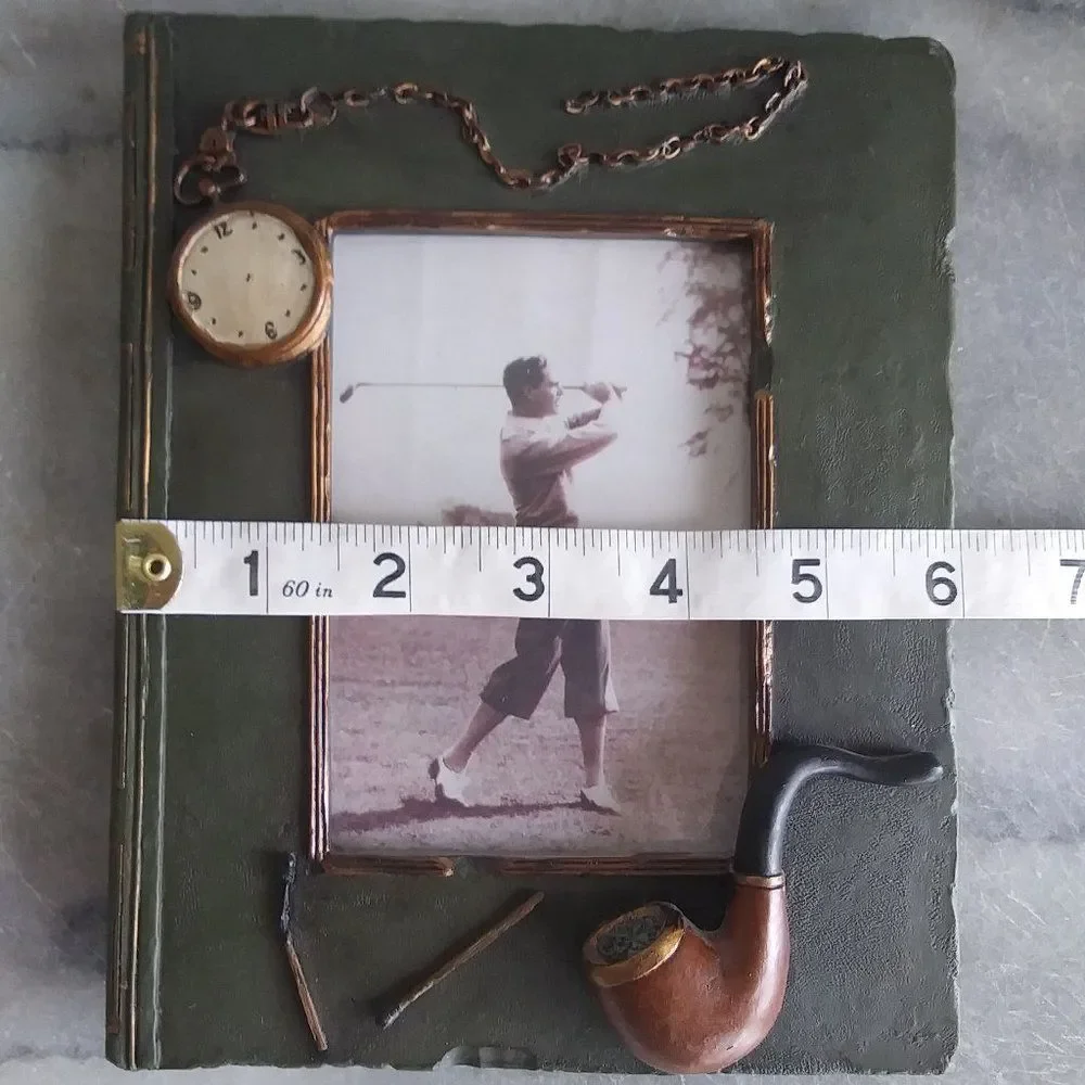 Book, Pipe and Pocket Watch Picture Frame, 3